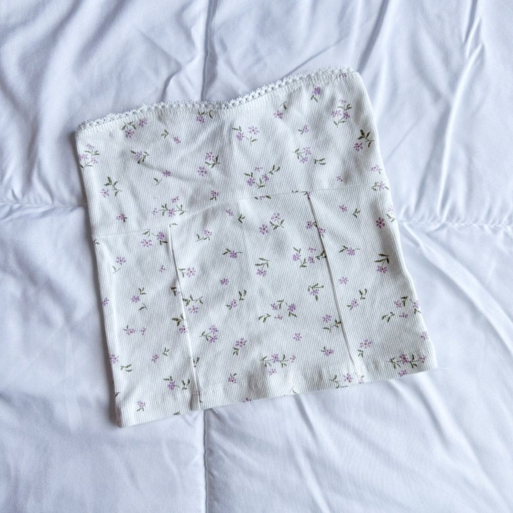 Cotton On White Lace-Trimmed Tube Top, XXS